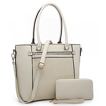 2-in-1 Embossed Shopper Wallet Set