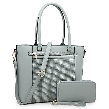 2-in-1 Embossed Shopper Wallet Set