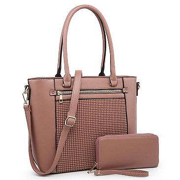 2-in-1 Embossed Shopper Wallet Set