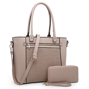 2-in-1 Embossed Shopper Wallet Set