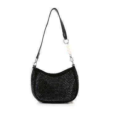 Rhinestone Accented Petite Shoulder Bag