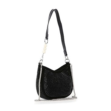 Rhinestone Accented Petite Shoulder Bag