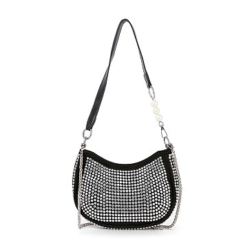 Rhinestone Accented Petite Shoulder Bag