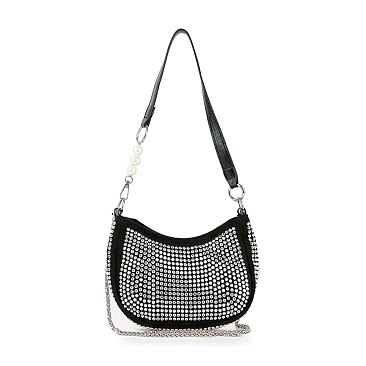 Rhinestone Accented Petite Shoulder Bag