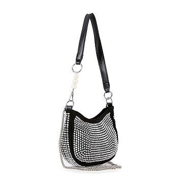 Rhinestone Accented Petite Shoulder Bag