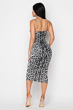 Pack of 6 - Sexy Leopard Style Midi Dress BJBCD50076