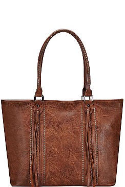 STYLISH MODERN TASSEL AND STUD SHOPPER BAG