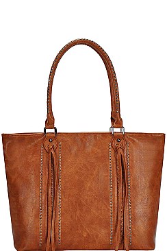 STYLISH MODERN TASSEL AND STUD SHOPPER BAG