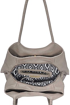 STYLISH FASHION MODERN SATCHEL WITH CLUTCH