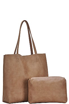 2IN1 FASHION TRENDY SOFT TOTE BAG SET