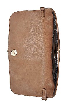DESIGNER DOUBLE TASSEL FLAP CROSS BODY BAG