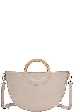 SEMI CIRCLE MODERN SATCHEL WITH LONG STRAP