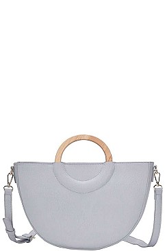 SEMI CIRCLE MODERN SATCHEL WITH LONG STRAP