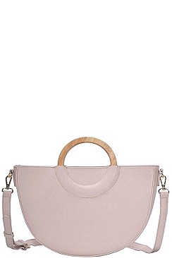 SEMI CIRCLE MODERN SATCHEL WITH LONG STRAP