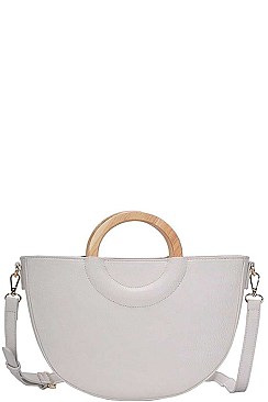 SEMI CIRCLE MODERN SATCHEL WITH LONG STRAP