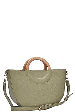 SEMI CIRCLE MODERN SATCHEL WITH LONG STRAP