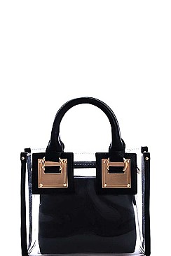 2IN1 TRANSPARENT TOTE WITH LONG STRAP