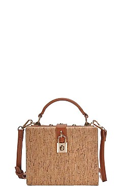 STRUCTURED CROC CROSS BODY BAG