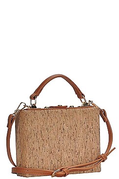 STRUCTURED CROC CROSS BODY BAG