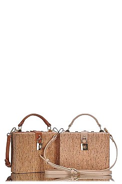 STRUCTURED CROC CROSS BODY BAG