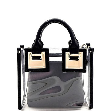 2 in 1 Transparent Hardware Accent Medium Satchel