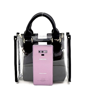 2 in 1 Transparent Hardware Accent Medium Satchel