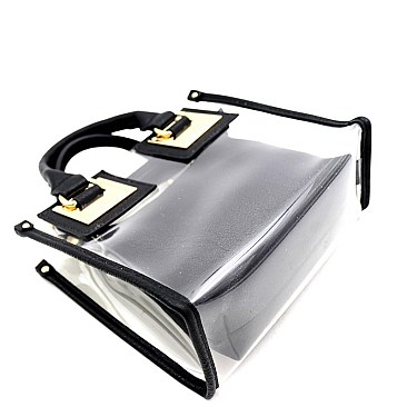 2 in 1 Transparent Hardware Accent Medium Satchel