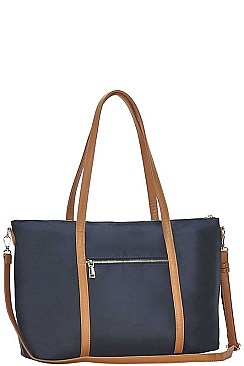 STYLISH STRAP TRIM OVER SIZE SATCHEL WITH LONG STRAP