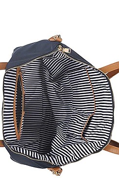 STYLISH STRAP TRIM OVER SIZE SATCHEL WITH LONG STRAP