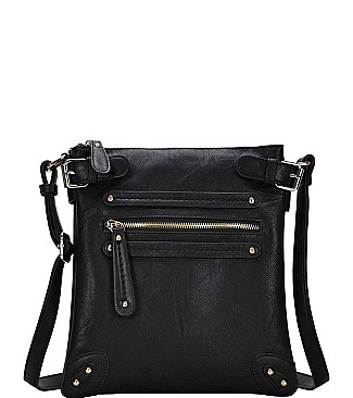 TRENDY ZIP FRONT FASHION CROSSBODY SLING BAG JYBGT-45271