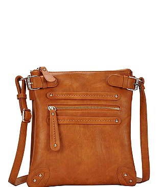 TRENDY ZIP FRONT FASHION CROSSBODY SLING BAG JYBGT-45271