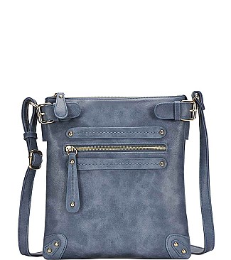 TRENDY ZIP FRONT FASHION CROSSBODY SLING BAG JYBGT-45271