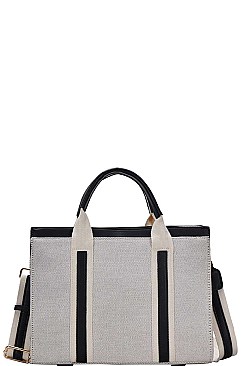 MODERN TWO TONE COLOR SATCHEL WITH LONG STRAP