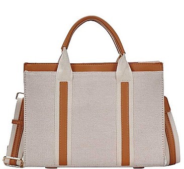 MODERN TWO TONE COLOR SATCHEL WITH LONG STRAP