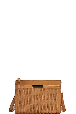 DESIGNER FASHION WOVEN FRONT CROSS BODY BAG