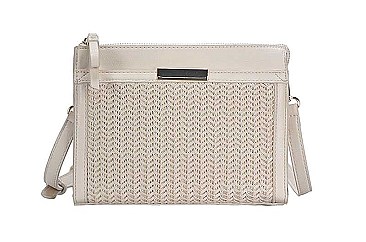 DESIGNER FASHION WOVEN FRONT CROSS BODY BAG