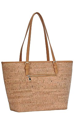 CORK TEXTURED FASHION PATTERN SHOPPER BAG