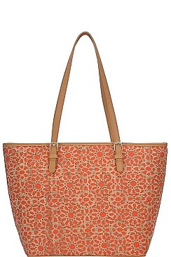 CORK TEXTURED MODERN PATTERN SHOPPER BAG