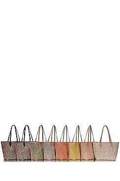 CORK TEXTURED MODERN PATTERN SHOPPER BAG