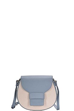 TWO COLOR ROUND CROSS BODY SHOULDER BAG