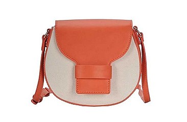 TWO COLOR ROUND CROSS BODY SHOULDER BAG