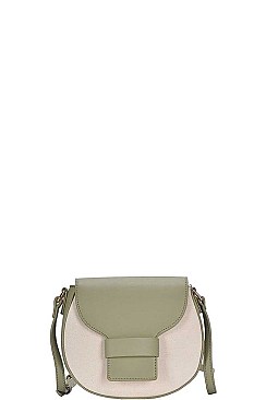 TWO COLOR ROUND CROSS BODY SHOULDER BAG