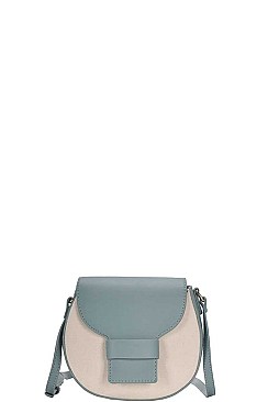 TWO COLOR ROUND CROSS BODY SHOULDER BAG