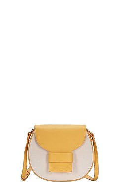 TWO COLOR ROUND CROSS BODY SHOULDER BAG