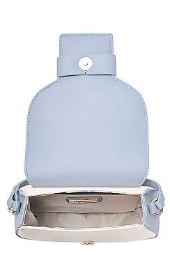 TWO COLOR ROUND CROSS BODY SHOULDER BAG