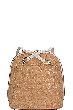 CROC TEXTURED TWO TONE BACKPACK