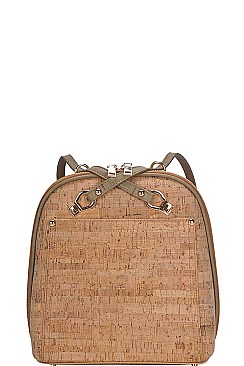 CROC TEXTURED TWO TONE BACKPACK