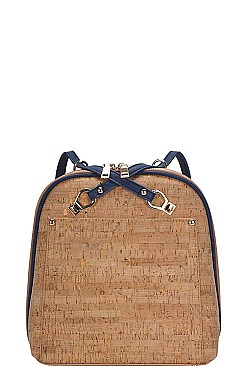 CROC TEXTURED TWO TONE BACKPACK