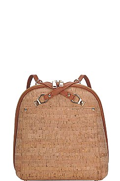 CROC TEXTURED TWO TONE BACKPACK