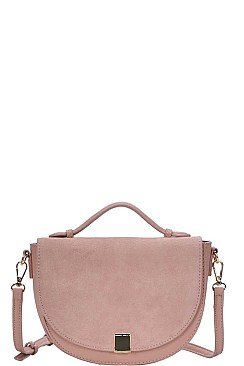 DESIGNER CHIC LEATHER TRIM CUTE CROSSBODY BAG